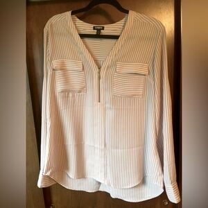 Express Pink and White Striped Blouse
